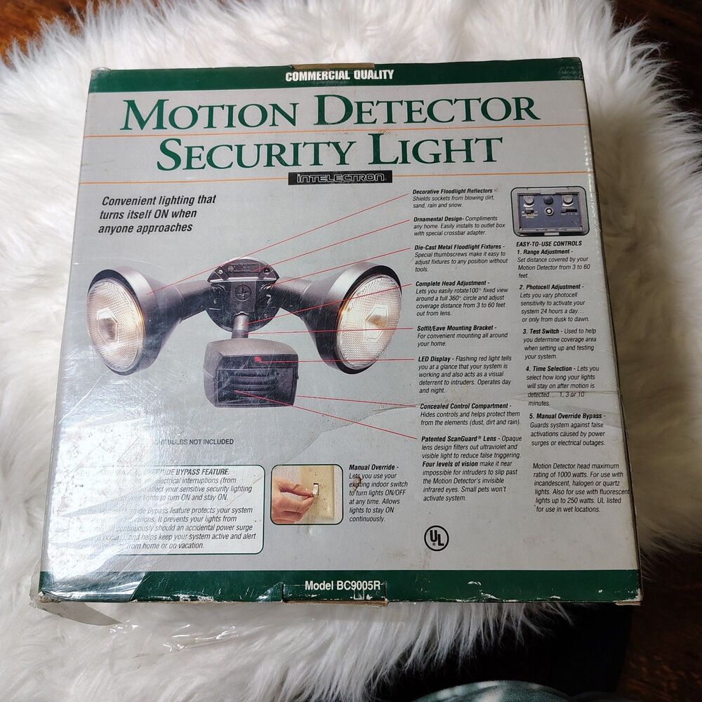 Intelectron Motion Detector Security Light BC9005R NIB